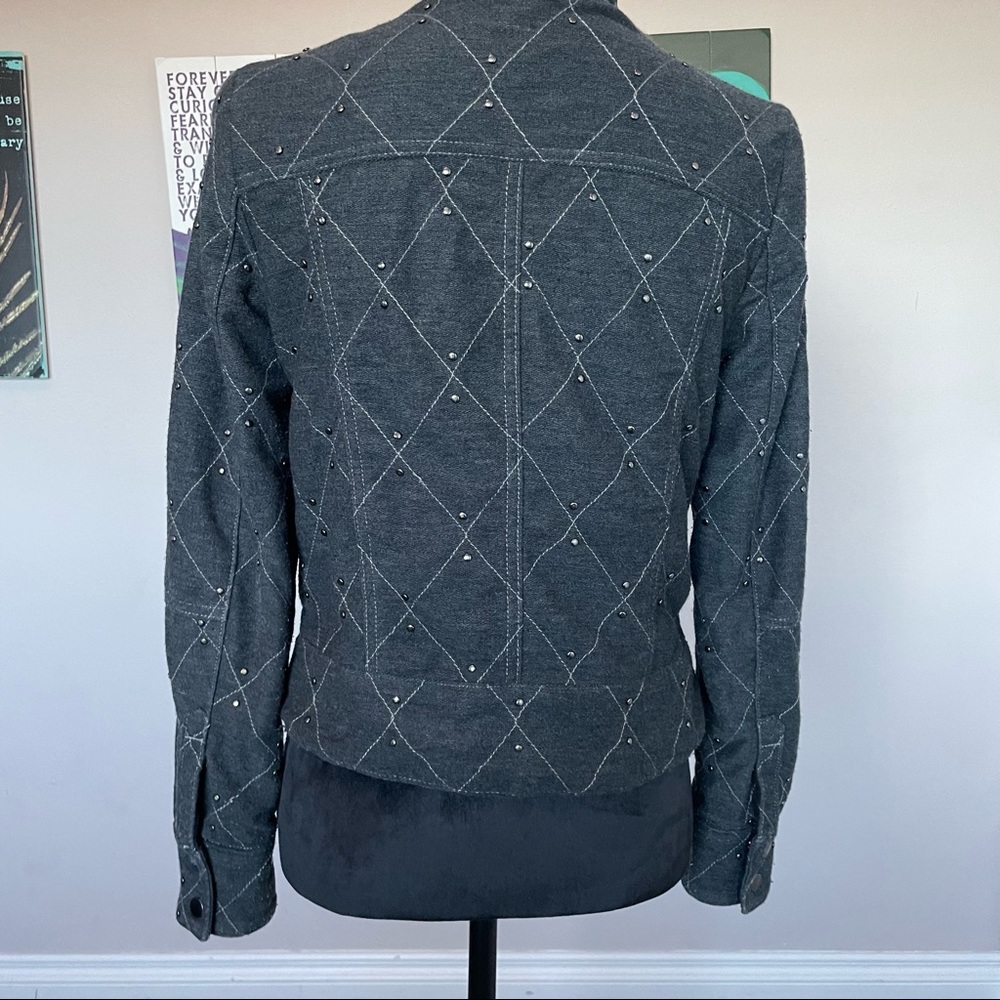 Free People Studded Moto Jacket | Dark Gray | Size XS - Picture 4 of 6